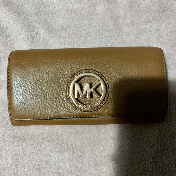 Michael kors leather wallet in brown - Picture 1 of 8